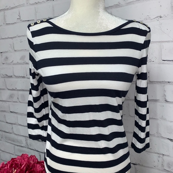 5/$35 💥Gap Boatneck  Stripe Long Sleeve Top - Picture 5 of 7